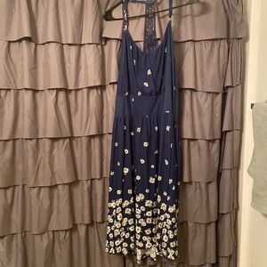 Navy Blue Daisy Dress